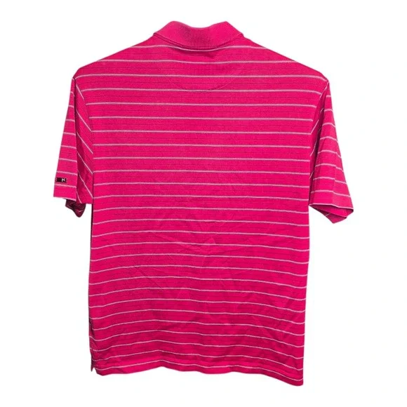 Nike Dri-Fit Tiger‎ Woods Polo Red Striped Golf Shirt Athletic Men's M - Picture 3 of 6